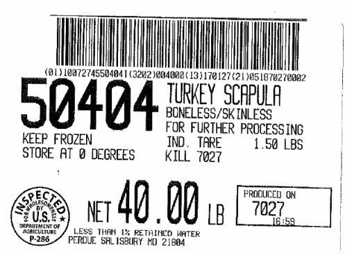 Perdue Farms Turkey Scapula Meat, 40 Pound