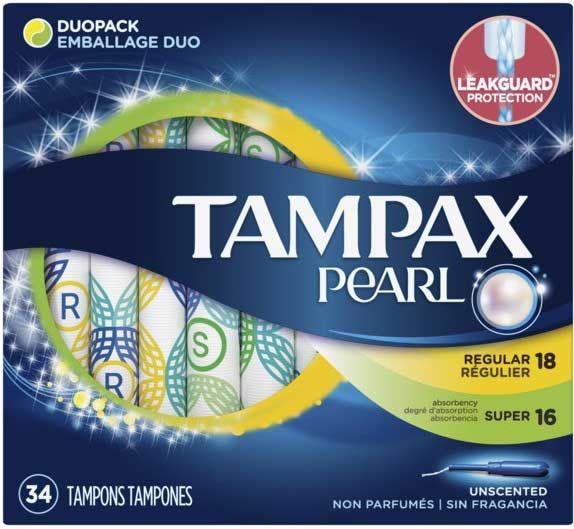 Tampax Pearl Duo Tampons, 34 Count -- 6 Per Case