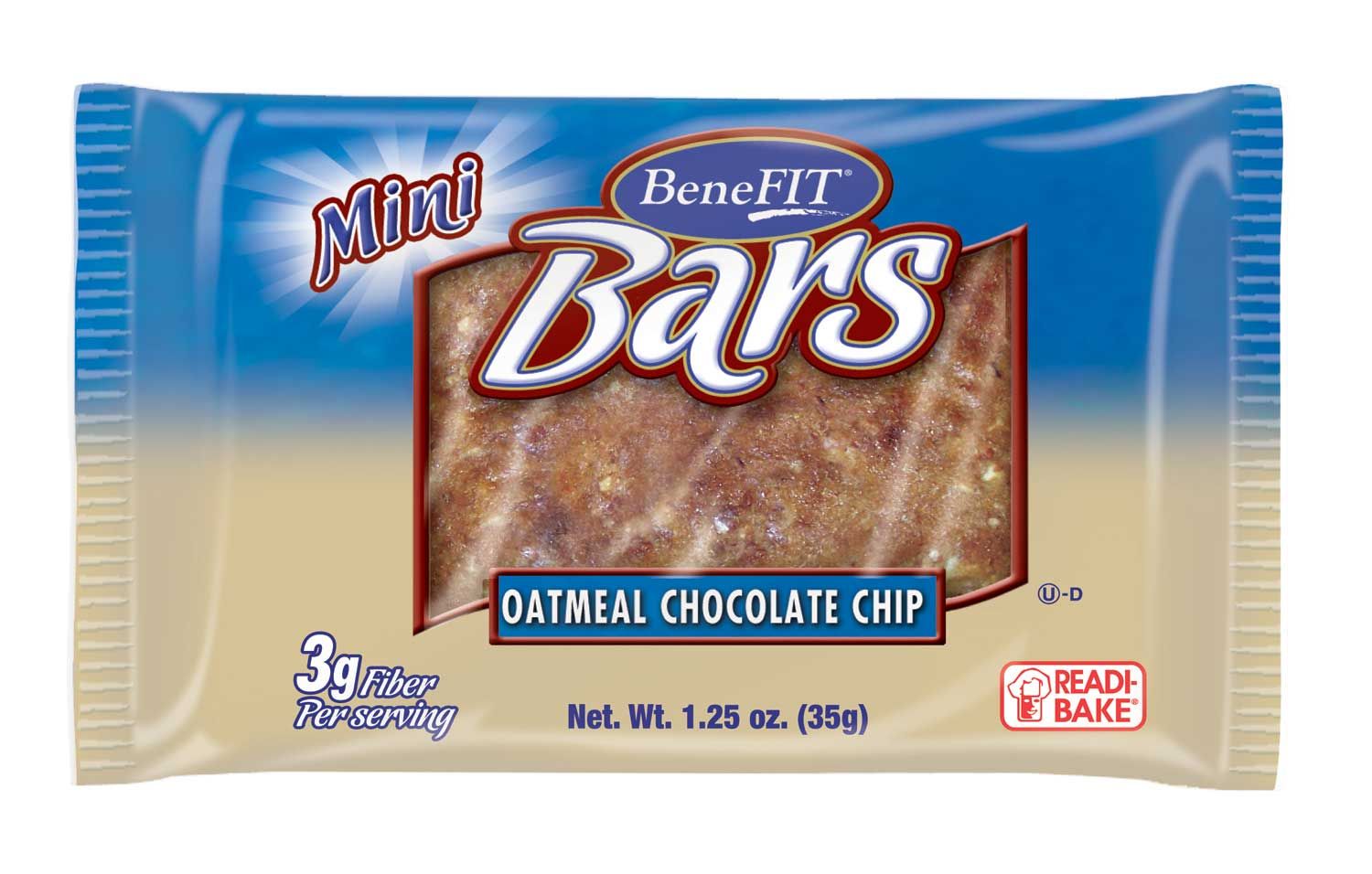Readi-bake Benefit Oatmeal Chocolate Chip Snack Bars, 1.25 Ounce -- 96 Per Case