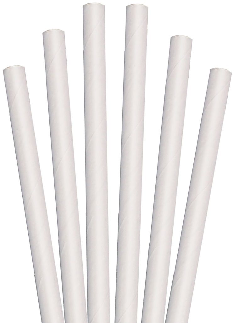Aardvark Unwrapped White Colossal Paper Straw, 8.5 Inch -- 1480 Per Case