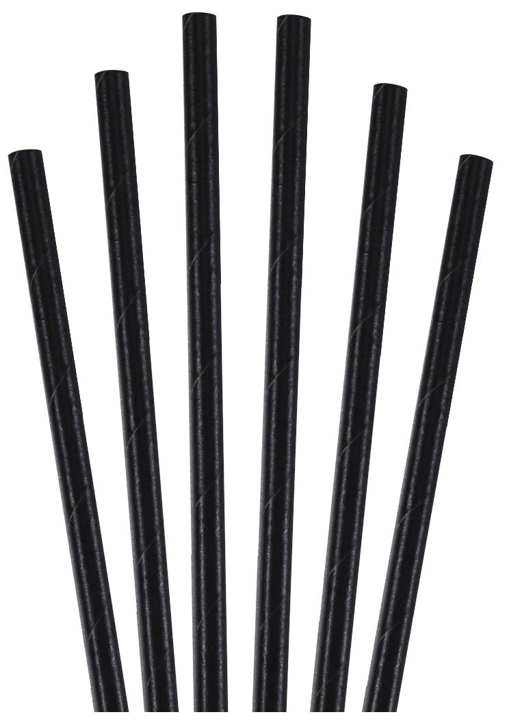 Aardvark Unwrapped Paper Black Cocktail Straw, 5.75 Inch -- 7000 Per Case