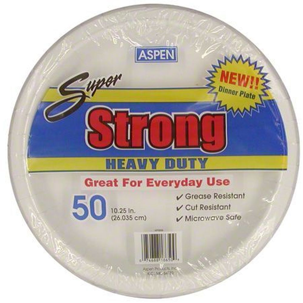 Aspen Super Strong Heavy Weight White Paper Plate, 10.25 Inch -- 300 Per Case