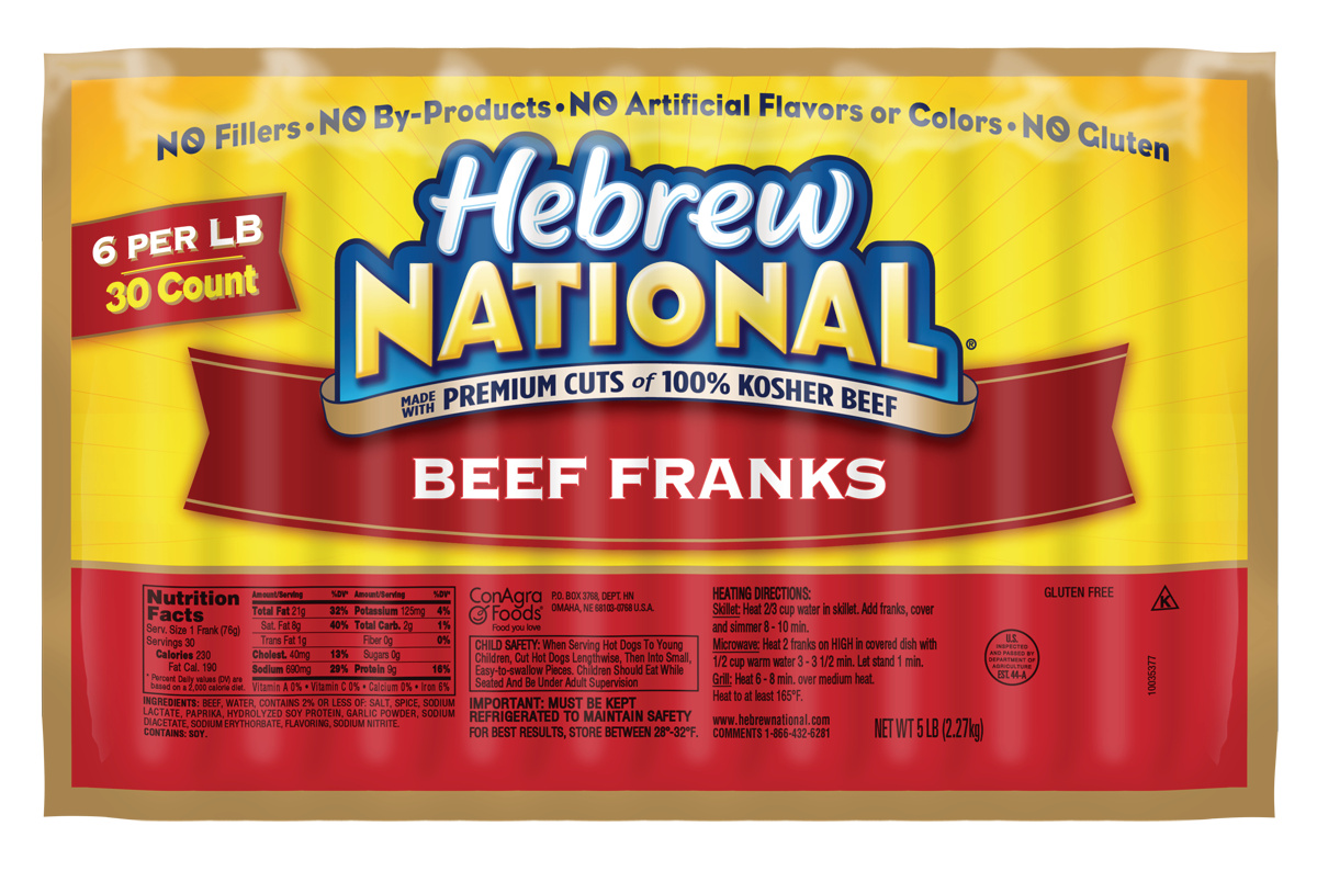 Hebrew National 6:1 Beef, 5 Pound -- 4 Per Case
