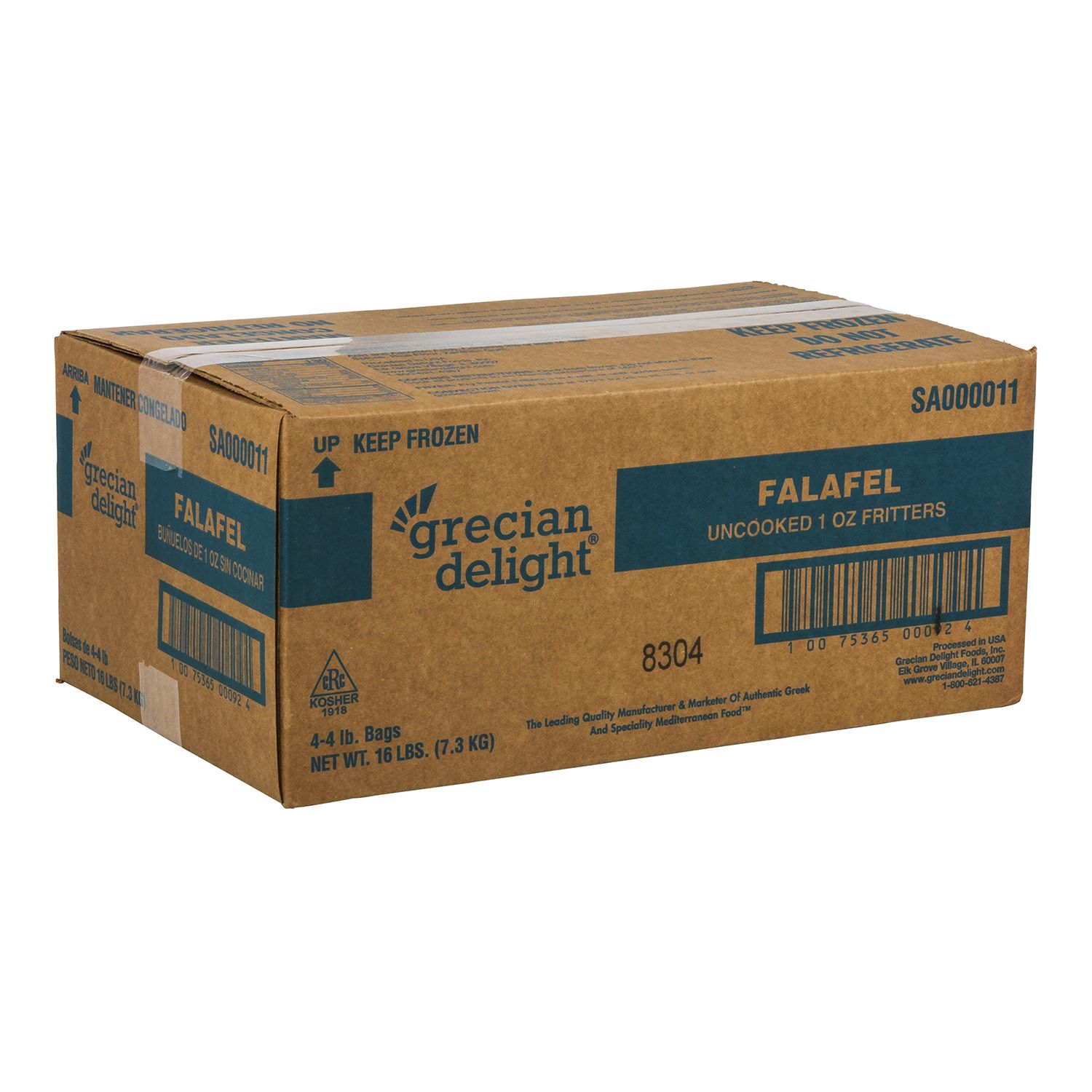 Grecian Delight Uncooked Puck Falafel Fritter, 4 Pound -- 4 Per Case