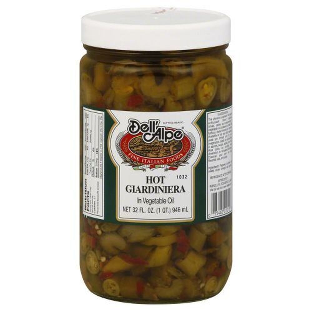 Dell Alpe Hot Giardiniera In Vegetable Oil, 32 Ounce -- 6 Per Case