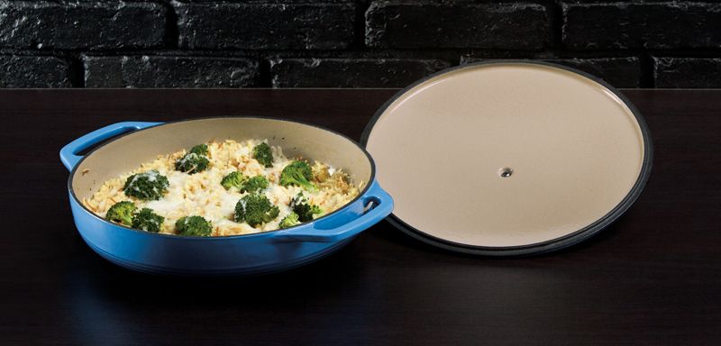 Lodge Blue Enamel Casserole, 3.6 Quart