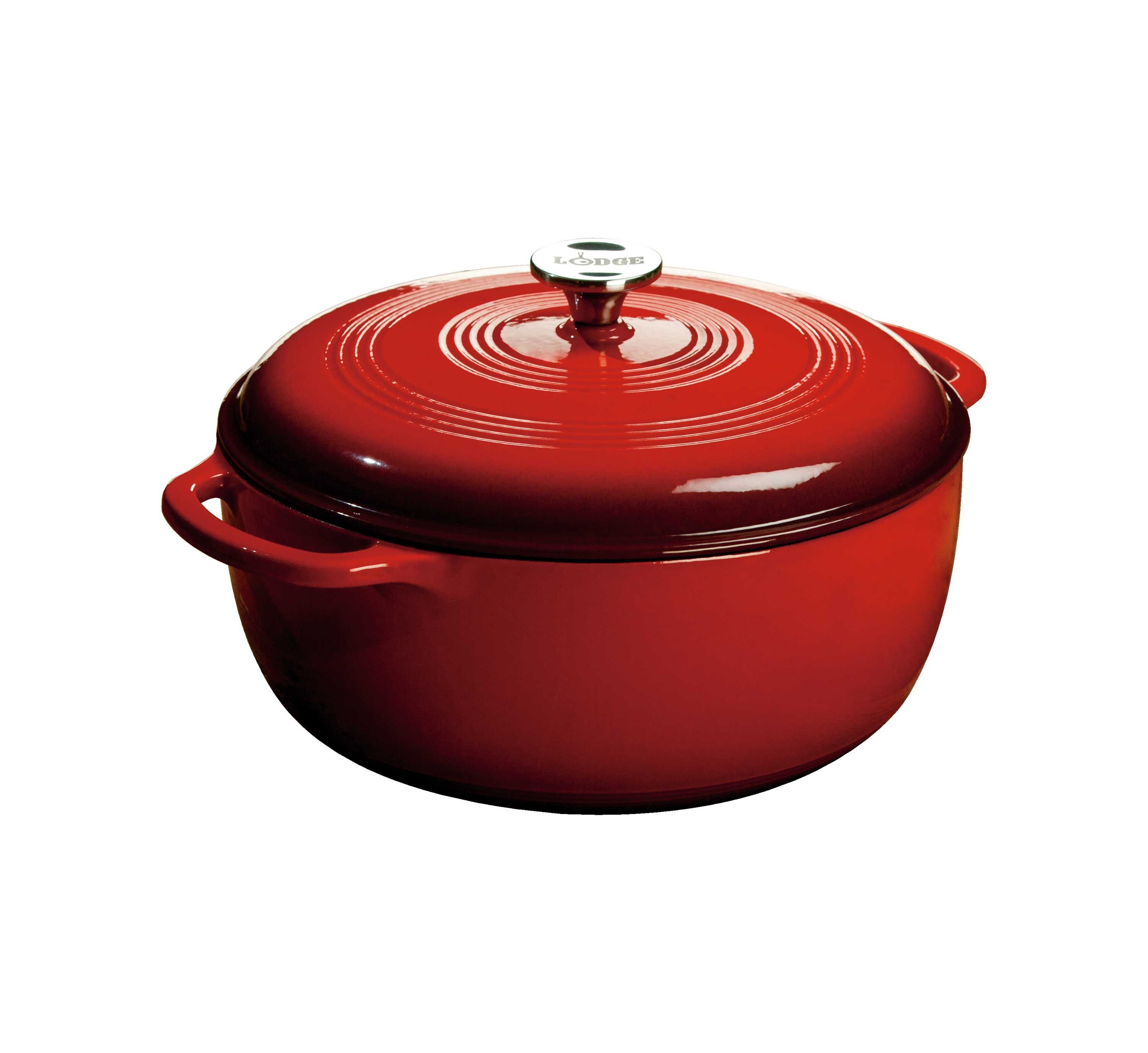 Lodge Red Enamel Dutch Oven, 7.5 Quart