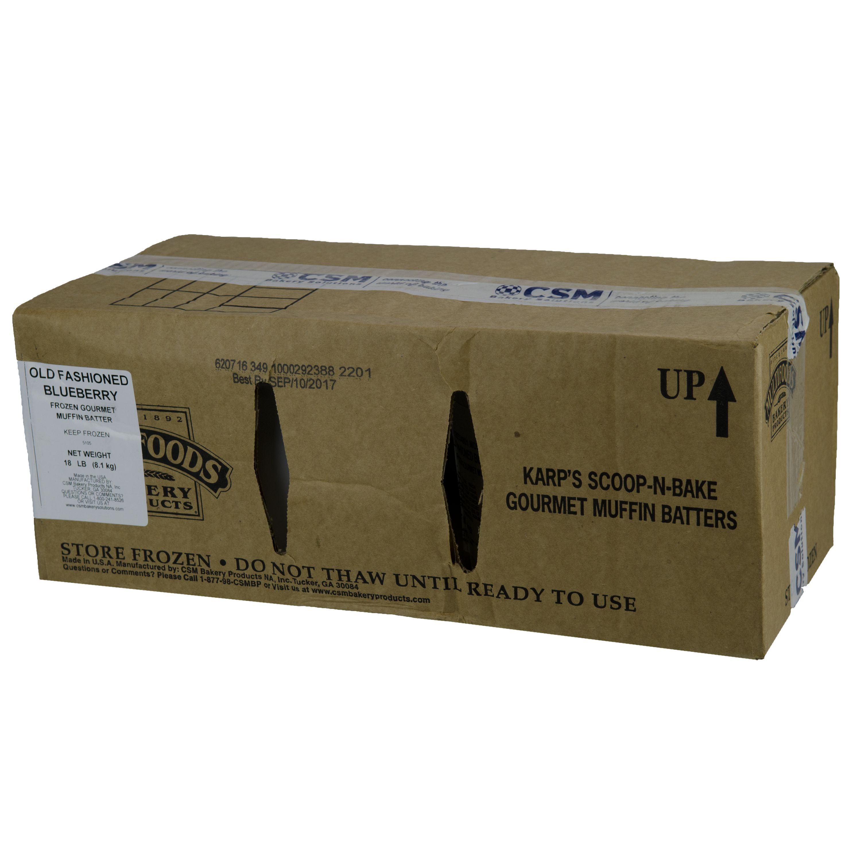 Karp's Scoop N Bake Old Fashioned Blueberry Muffin Batter, 9 Pound -- 2 Per Case