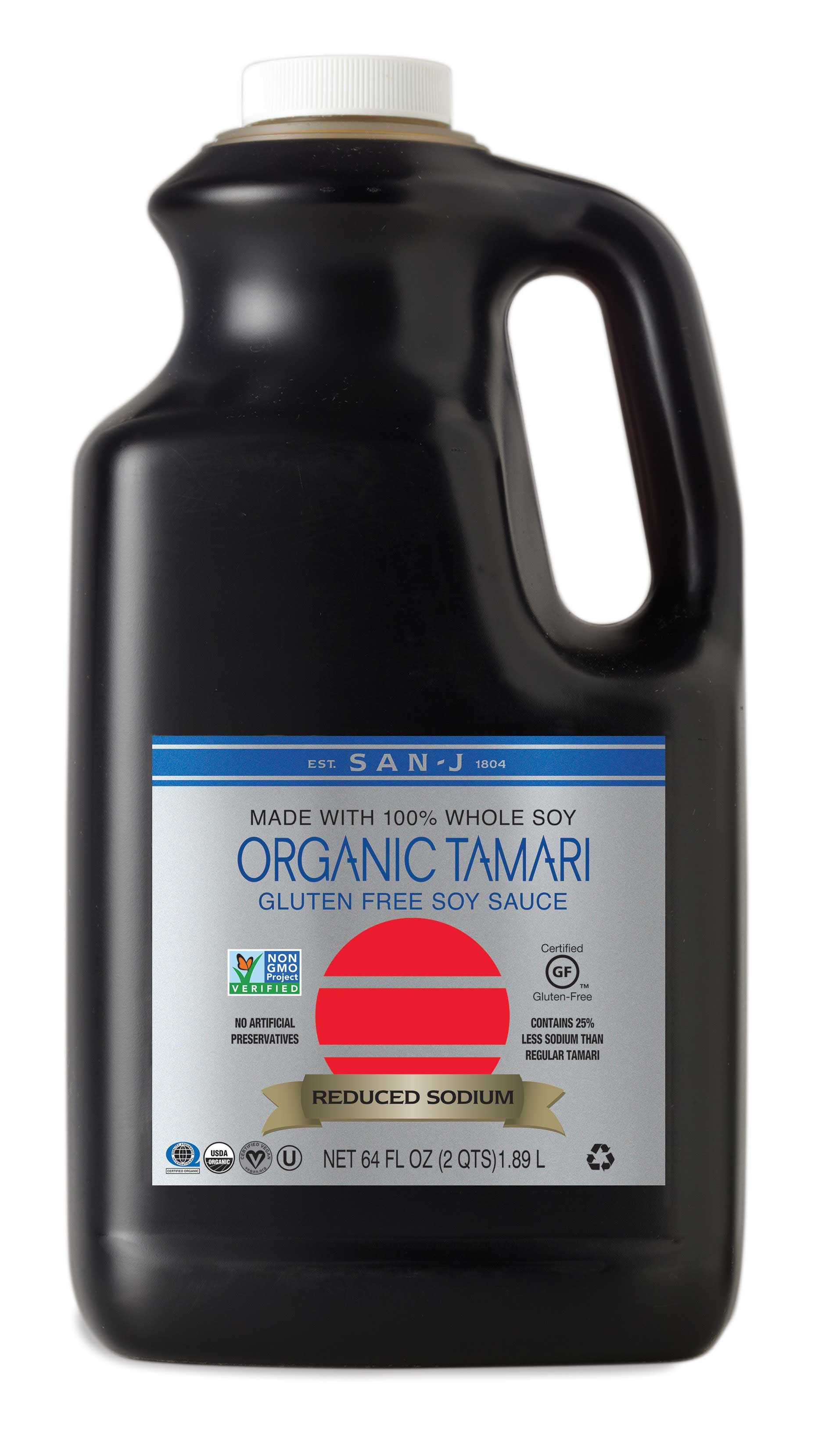 San-j Organic Reduced Sodium Tamari Soy Sauce, 64 Fluid Ounce -- 6 Per Case