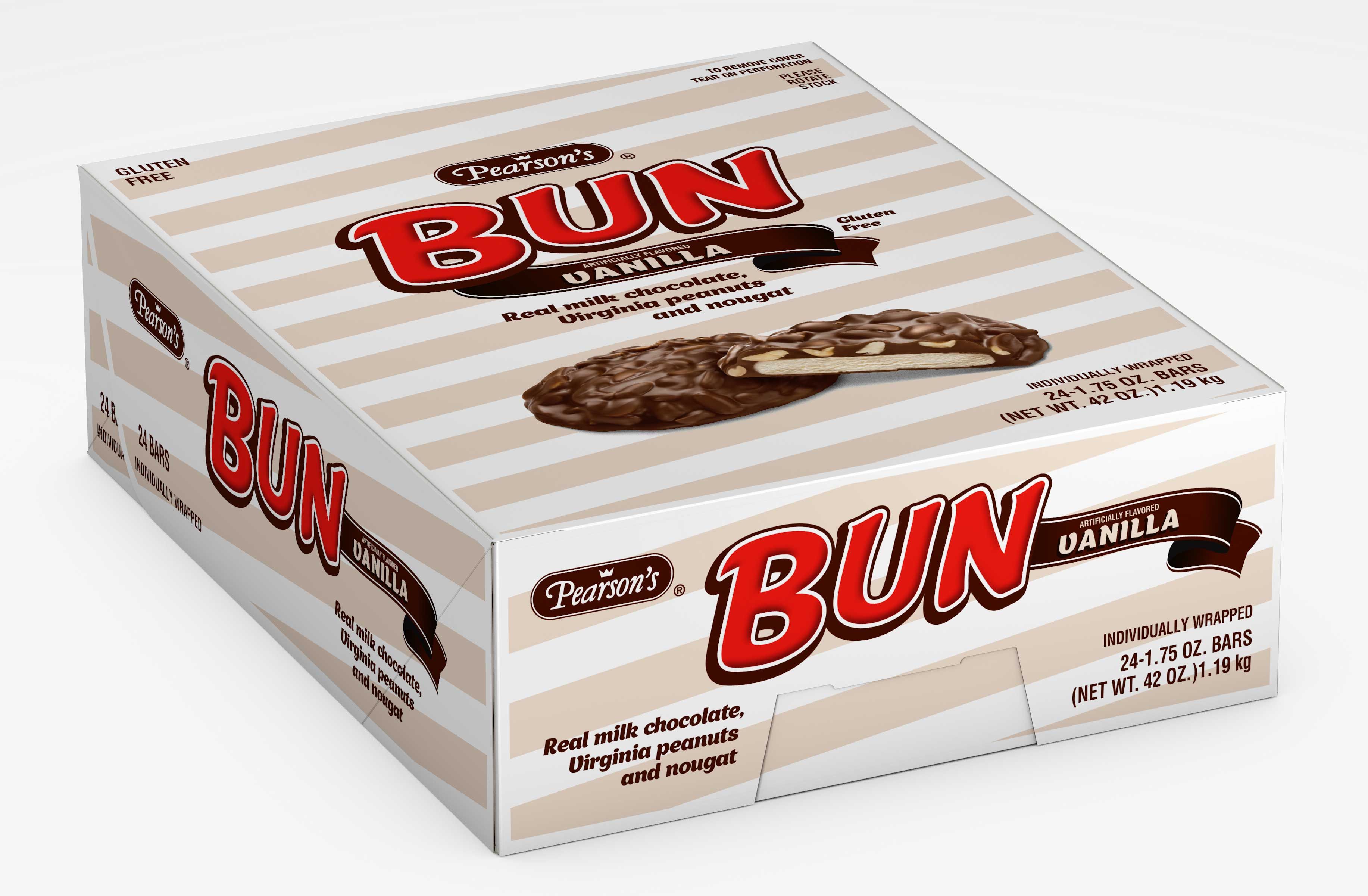 Pearson's Vanilla Cluster Bun Bar, 1.75 Ounce, 24 Count -- 12 Per Case