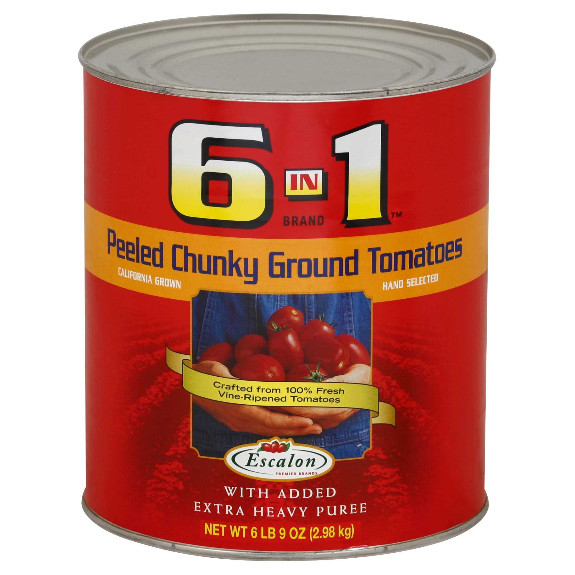 6 In 1 Peeled Chunky Tomatoes With Heavy Puree, 6.563 Pound -- 6 Per Case