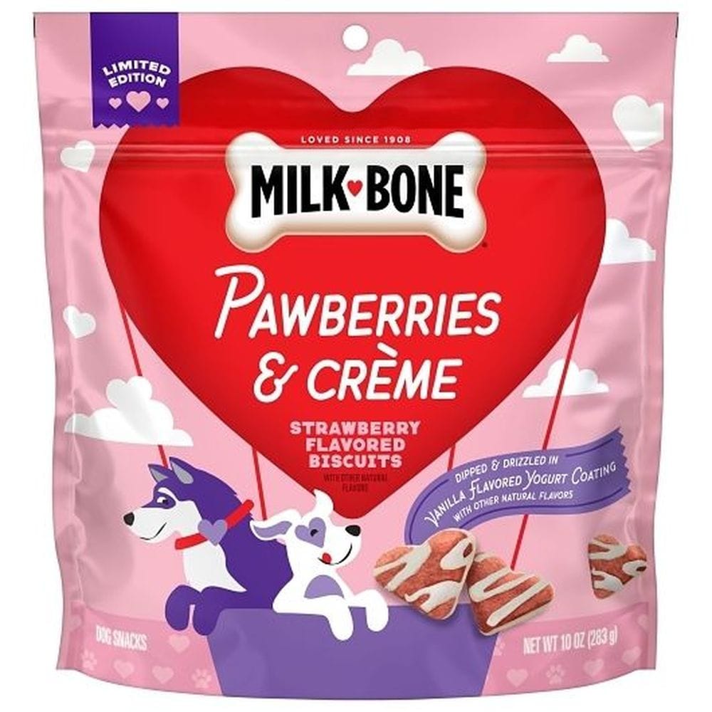 Milk-bone Vanilla Yogurt Dipped Strawberry Heart Biscuit For Dogs, 10 Ounce -- 4 Per Case
