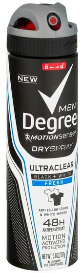 Degree Men Black Plus White Fresh Antiperspirant And Deodorant, 3.8 Ounce Aerosol Spray -- 12 Per Case