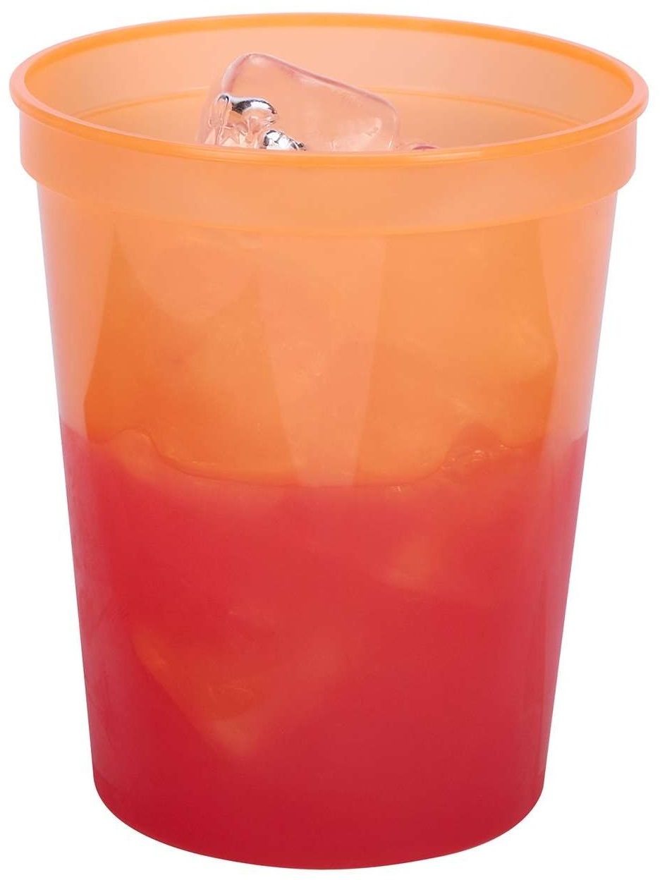 Wna Polypropylene Squat Color Changing Orange Cup, 16 Ounce, 25 Count -- 20 Per Case