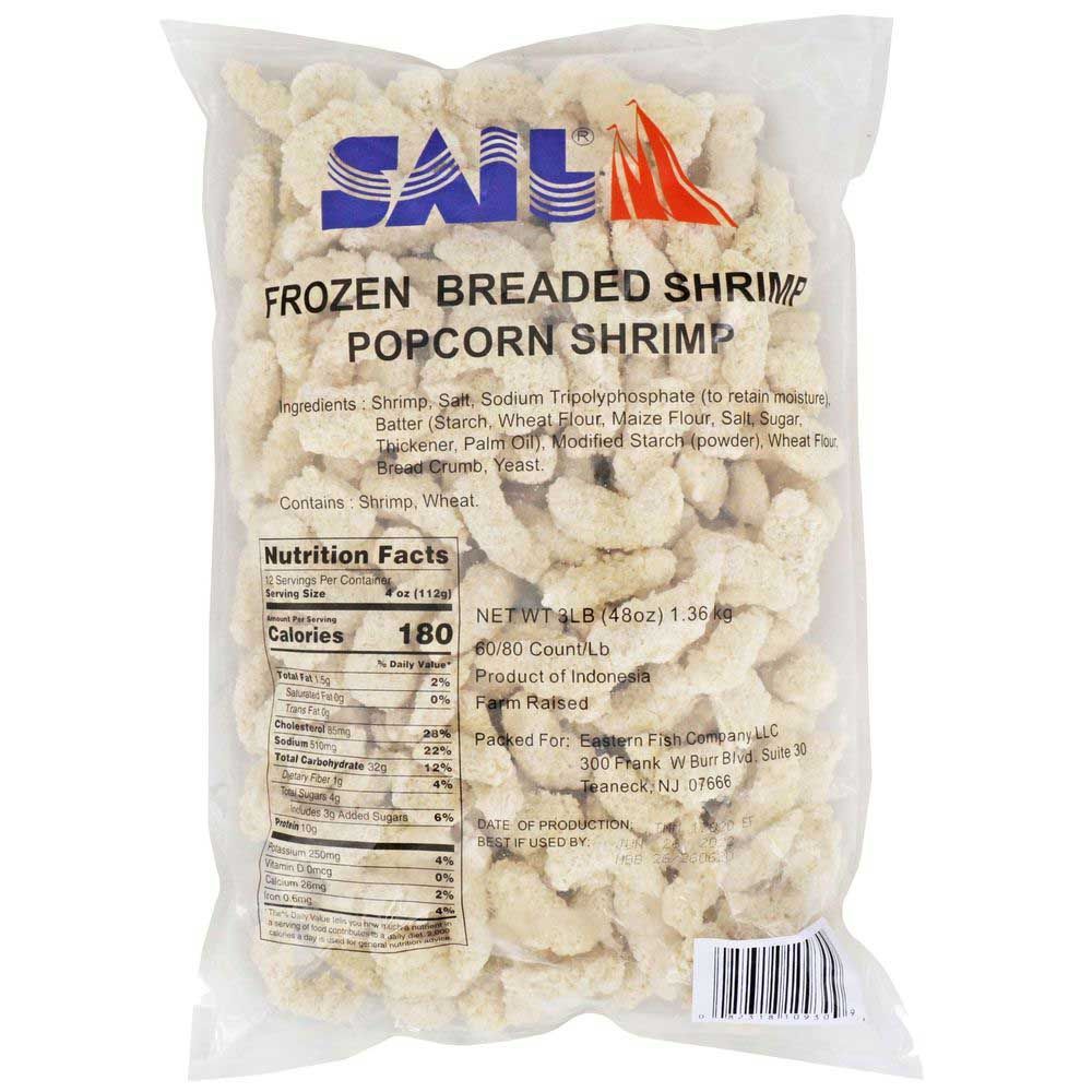 Golden Harvest Popcorn Breaded Shrimp, 3 Pound -- 4 Per Case