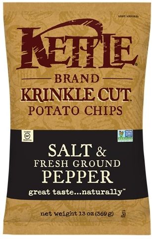 Kettle Foods Salt N Pepper Krinkle Cut Potato Chips, 13 Ounce -- 9 Per Case