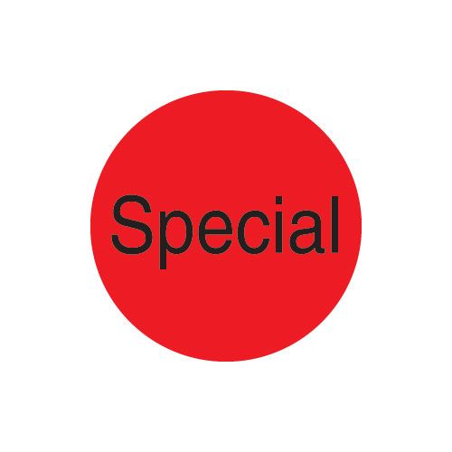 Daymark Duramark Special Fluorescent Red Circle Deli Label, 1 Inch, 1000 Labels Count -- 12 Per Case