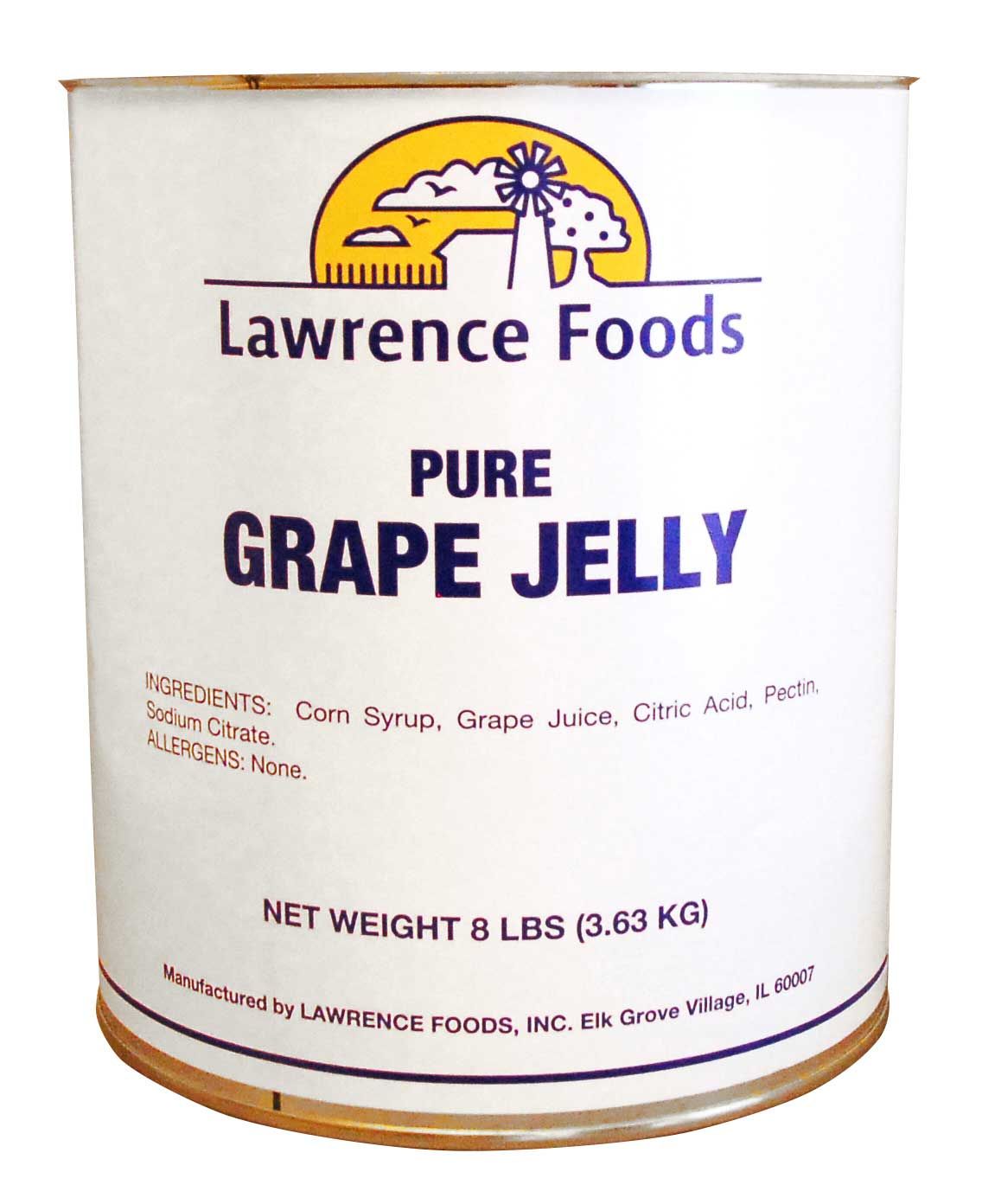 Lawrence Foods Jelly Pure Grape, 8 Pound -- 6 Per Case