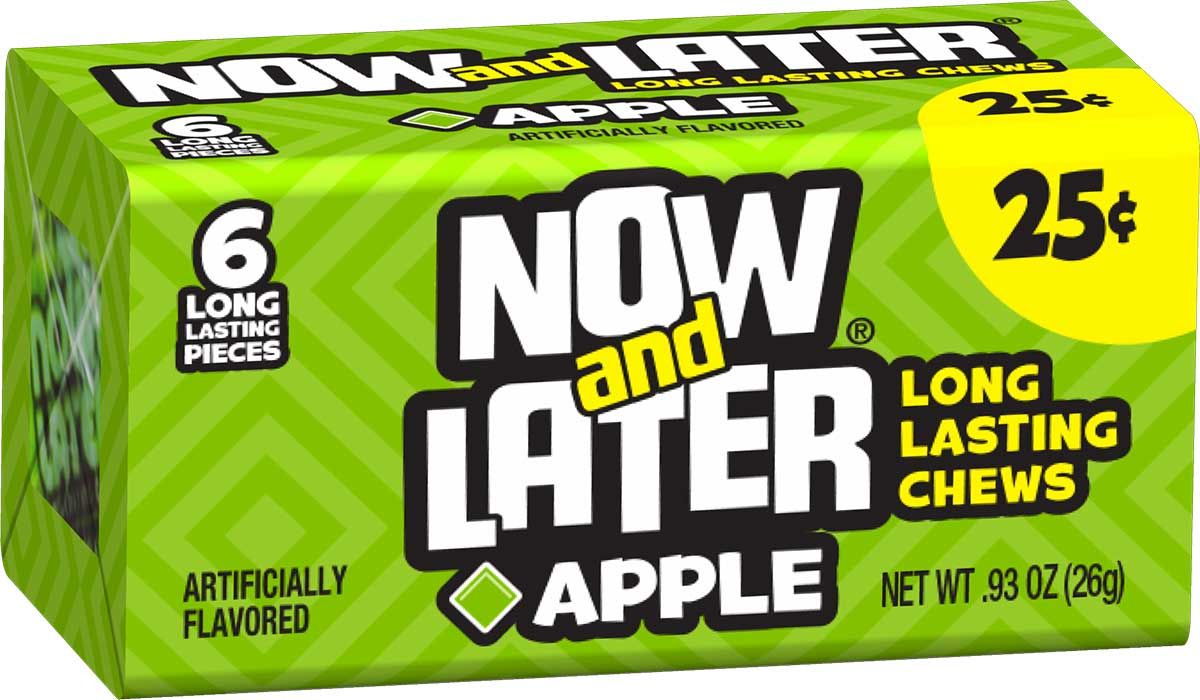 Now And Later Apple Long Lasting Chew Candy, 24 Count -- 12 Per Case