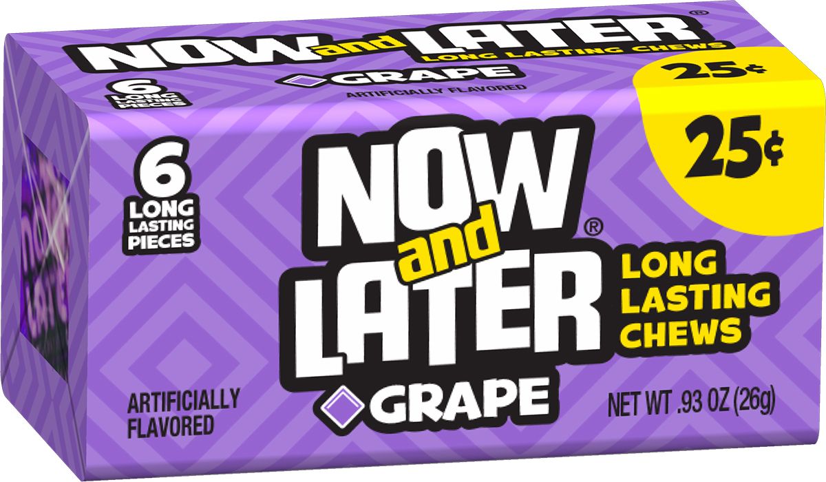 Now And Later Grape Long Lasting Chew Candy, 24 Count -- 12 Per Case