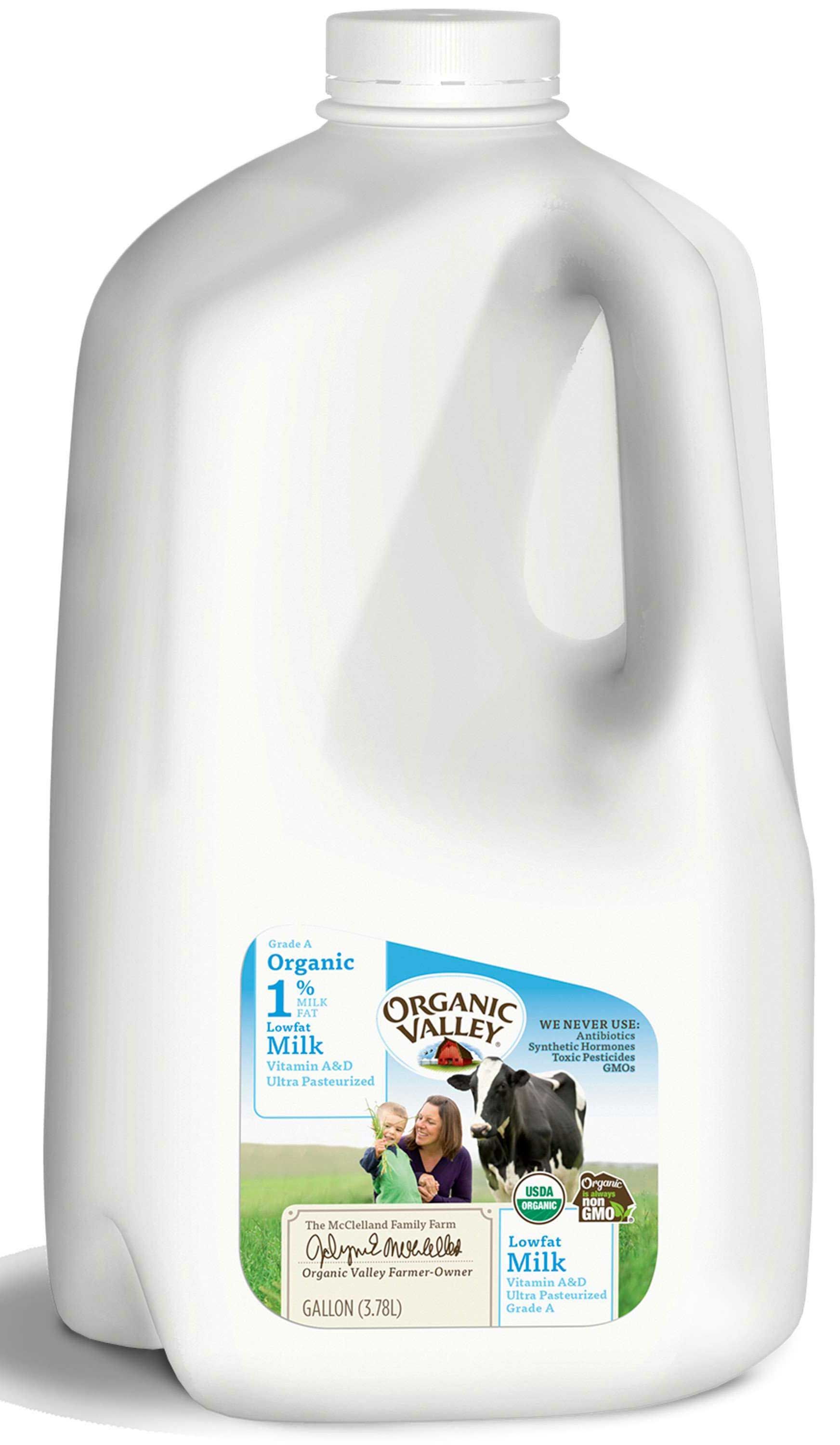 Organic Valley Organic Ultra Pasteurized Low Fat 1 Percent Milk, 128 Fluid Ounce -- 4 Per Case