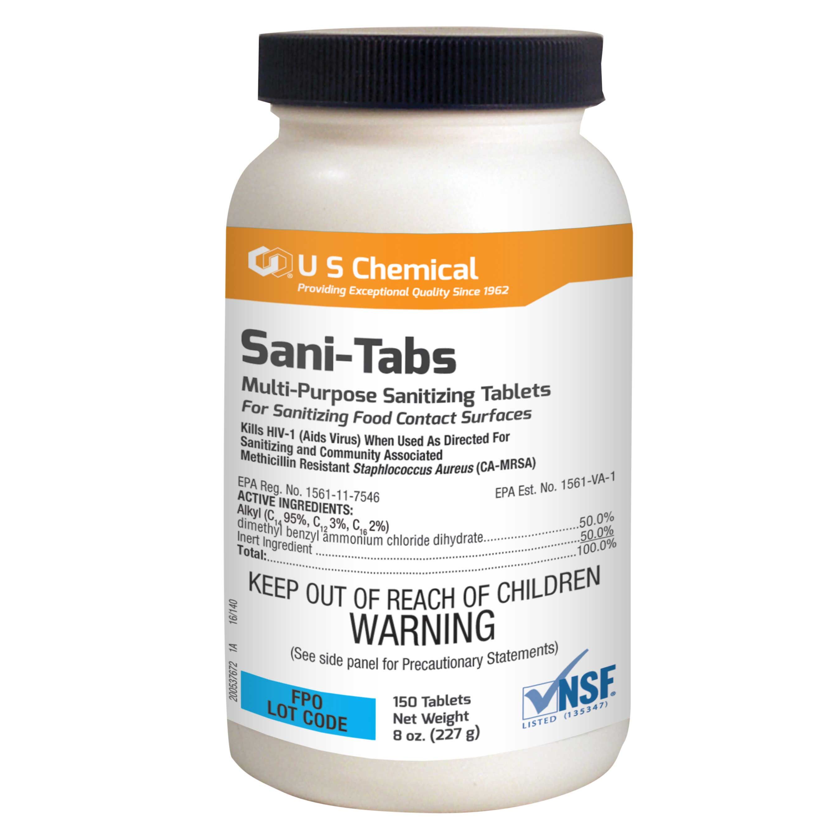 U S Chemical Sane-tabs Warewashing Sanitizer Powder -- 6 Per Case