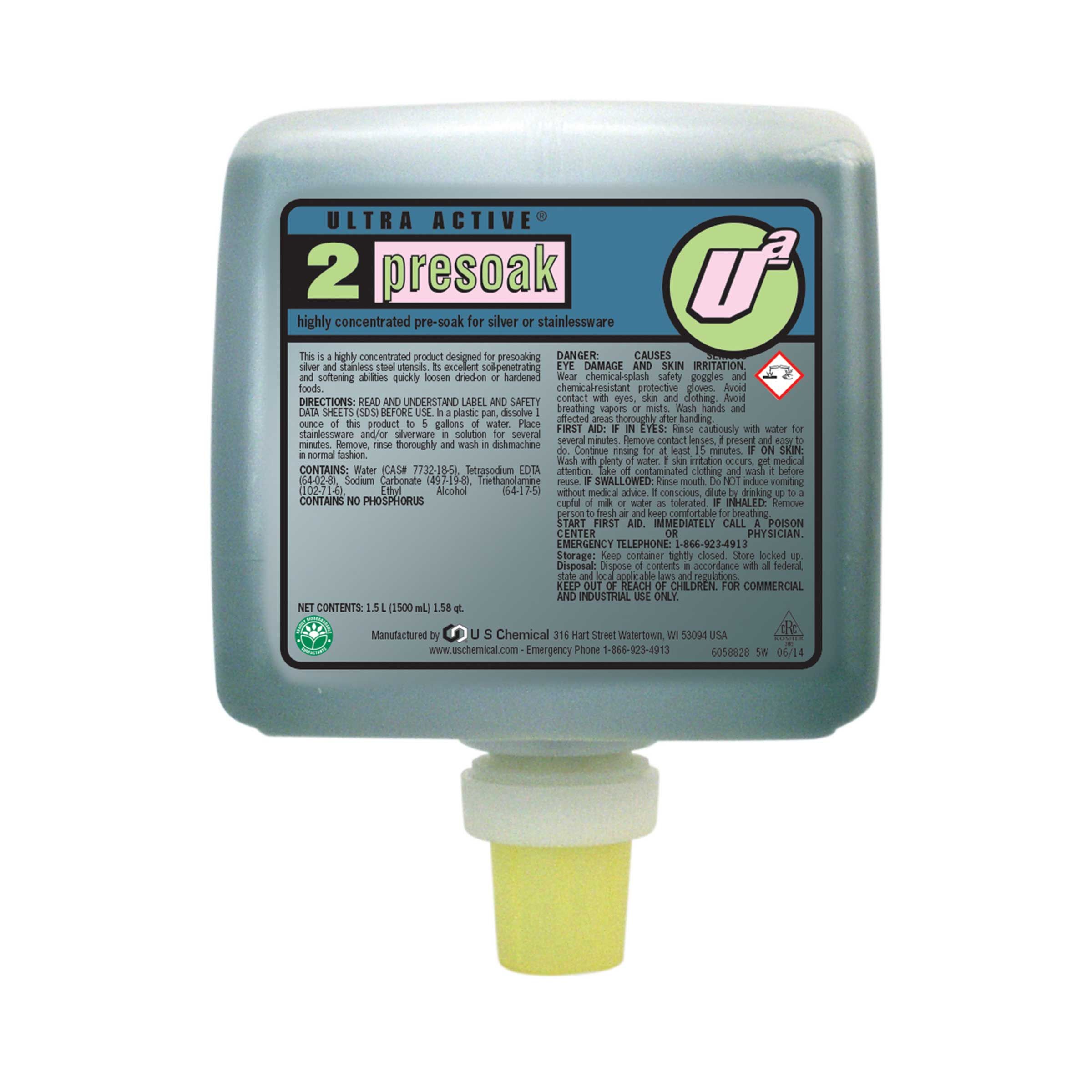 Ultra Active Pre Soak Liquid, 1500 Ml -- 2 Per Case