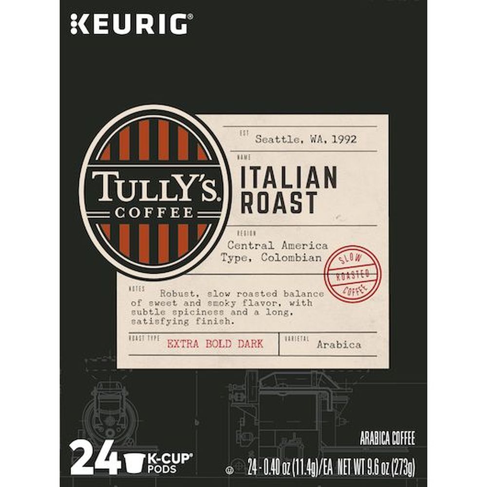 Tullys Hawaiian Blend K Cup Coffee Pod, 24 Count -- 4 Per Case