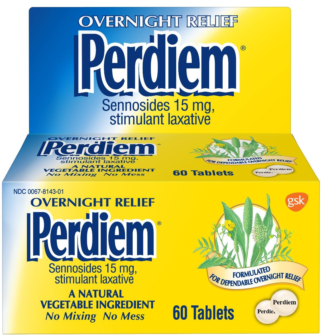 Perdiem 15 Mg Overnight Relief Tablet, 60 Count -- 12 Per Case