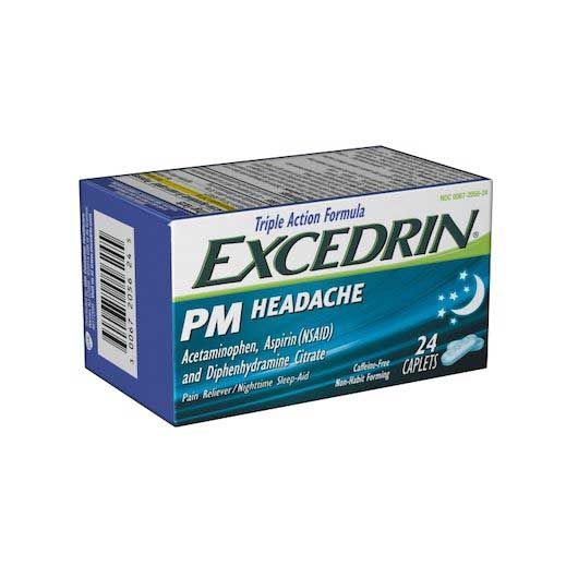Excedrin Pm Headache Caplets, 24 Count -- 24 Per Case
