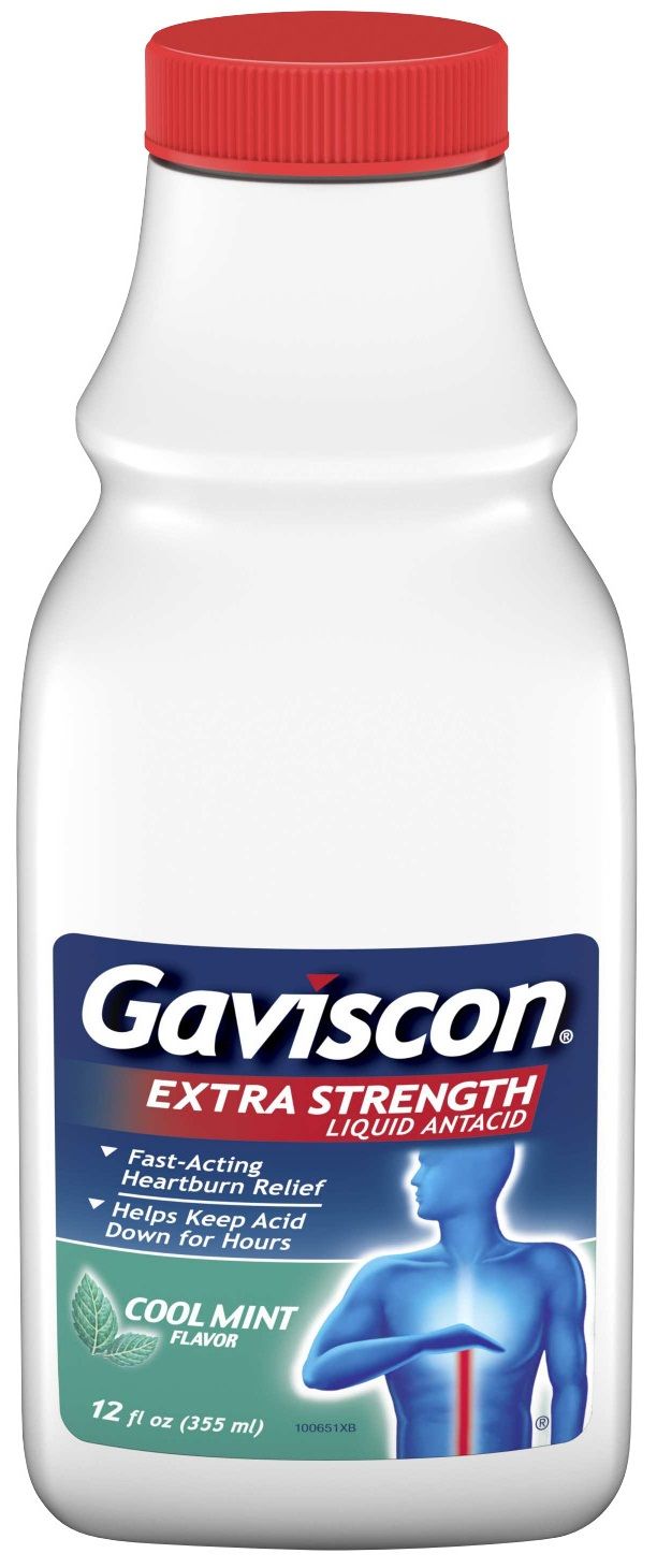 Gaviscon Cool Mint Flavor Extra Strength Antacid Liquid, 12 Fluid Ounce -- 12 Per Case