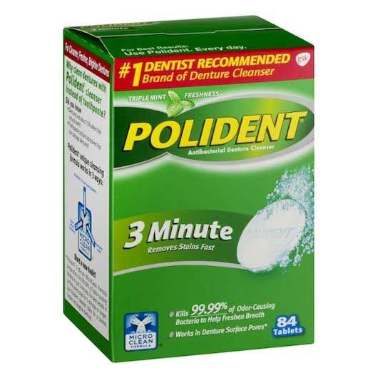 Polident 3 Minute Denture Cleanser Tablet, 84 Count -- 6 Per Case