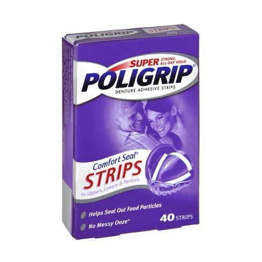 Poligrip Comfort Seal Denture Adhesive Strips, 40 Count -- 24 Per Case