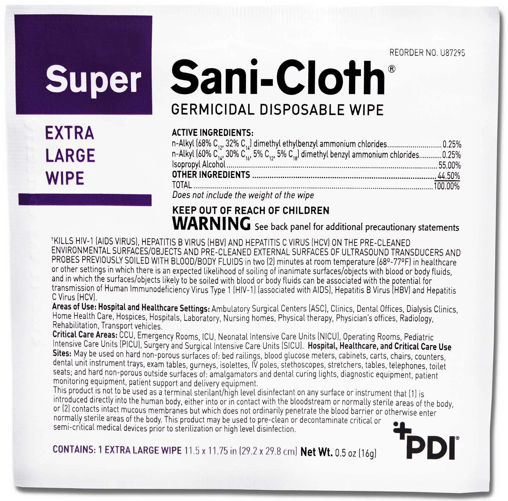 Sani Professional Super Sani Cloth X Large Disinfectant Wipes, 40 Count -- 120 Per Case