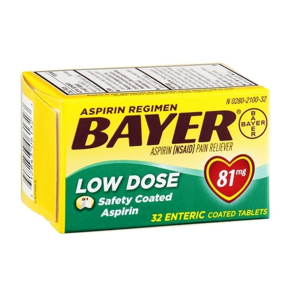 Bayer Aspirin 81mg Low Strength Tablets, 32 Count -- 36 Per Case