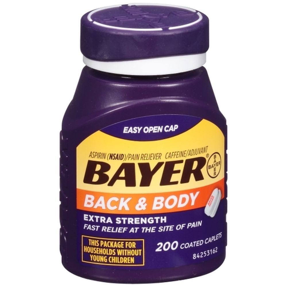Bayer Aspirin Back And Body Extra Strength Coated Tablets, 200 Count -- 24 Per Case