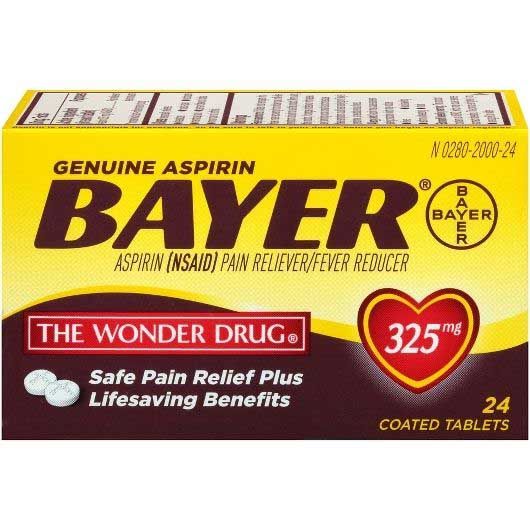 Bayer Aspirin 325 Mg Pain Reliever/fever Reducer Coated Tablets, 24 Count -- 36 Per Case