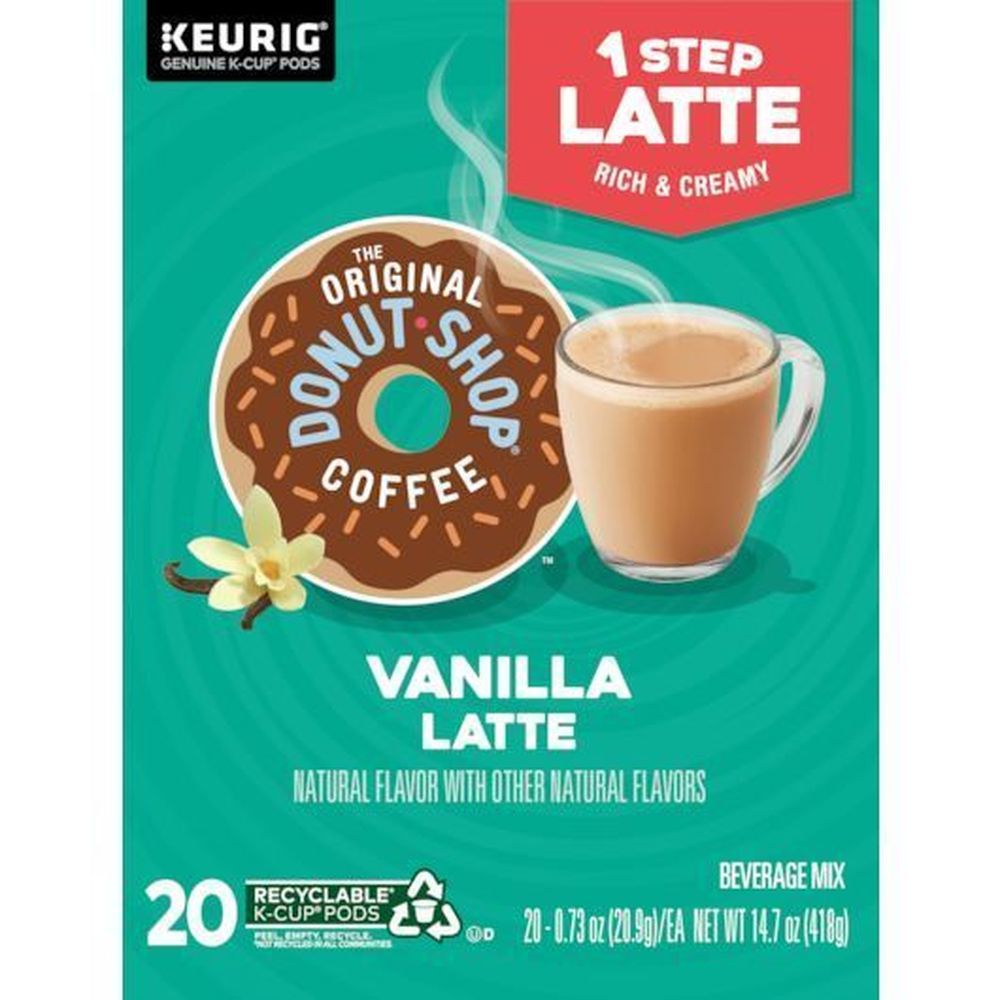 The Original Donut Shop Vanilla Latte K Cup Coffee Pod, 20 Count -- 4 Per Case