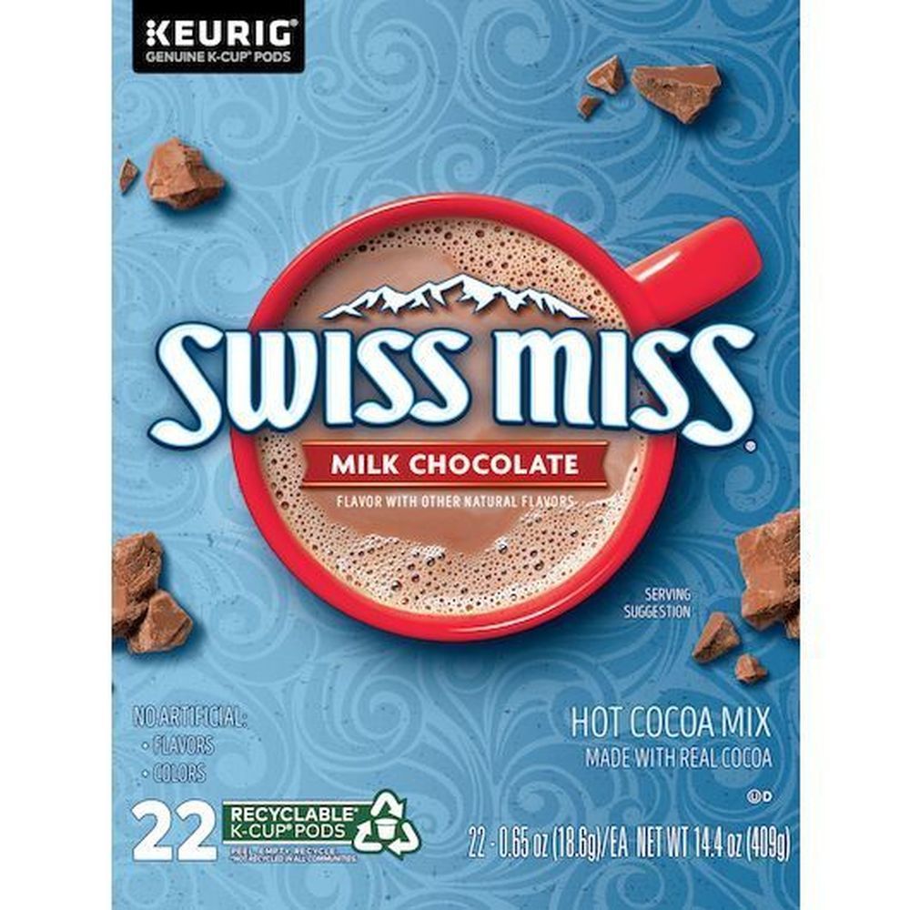 Swiss Miss Milk Chocolate K Cup Hot Cocoa Mix Pod, 22 Count -- 4 Per Case