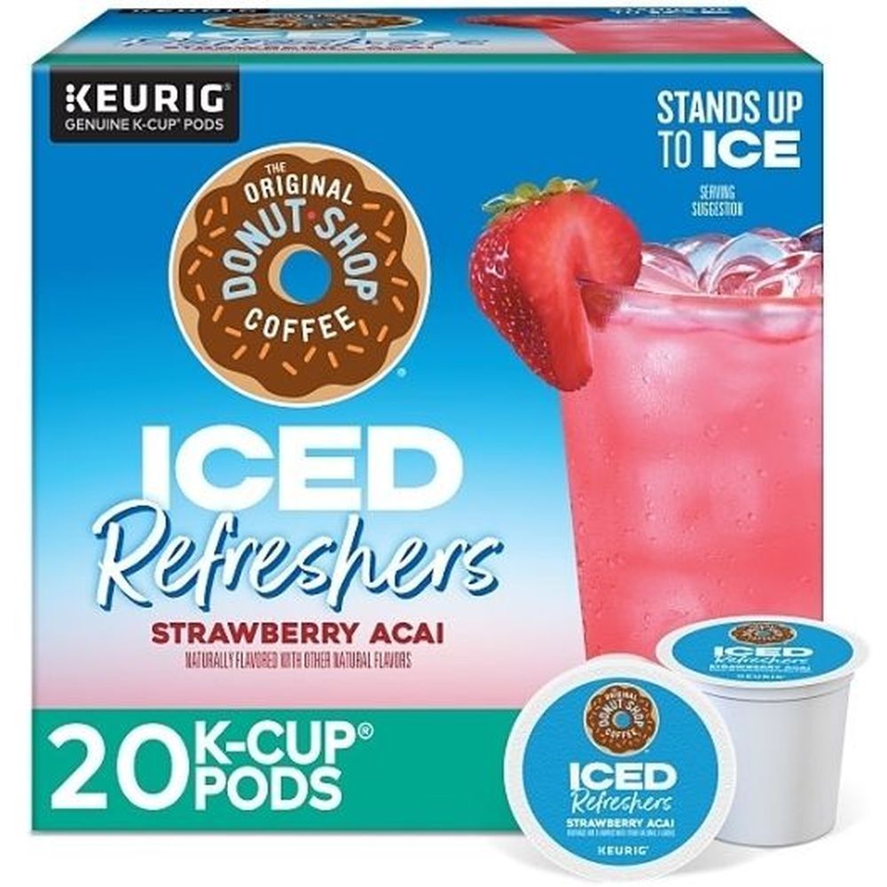 The Original Donut Shop Strawberry Acai Iced Refreshers Kcup Coffee Pod, 20 Count -- 4 Per Case