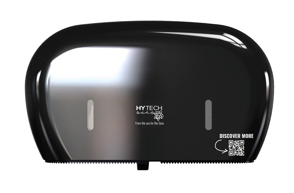 Sofidel America Hy Tech Seas Black Recylced Plastic Twin Jumbo Roll 7 Inch Proprietary Dispenser, 15.7 X 5.5 X 9.8 Inch