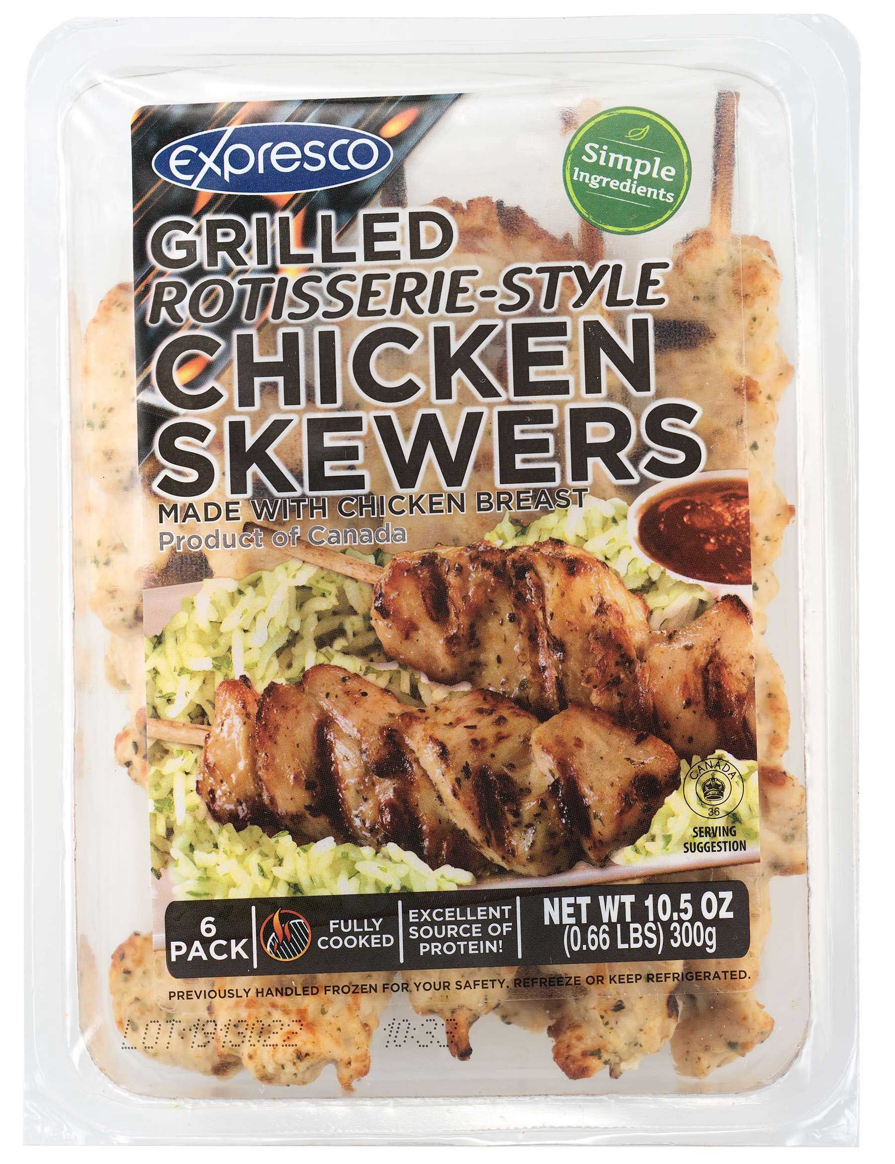 Expresco Fully Cooked Rotisserie Style Chicken Breast Skewer, 10.5 Ounce -- 12 Per Case