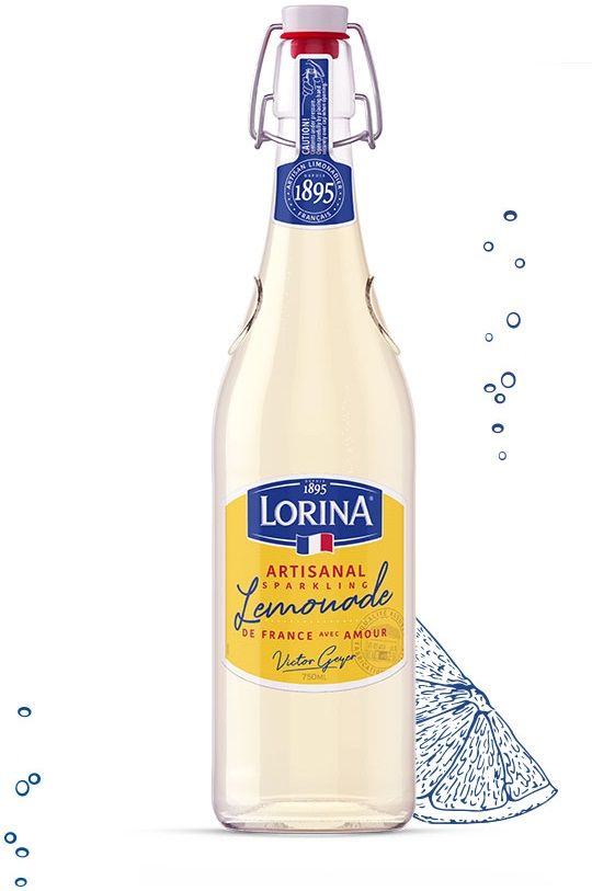 Lorina Lemonade Artisanal Sparkling Beverage, 25.4 Fluid Ounce -- 12 Per Case