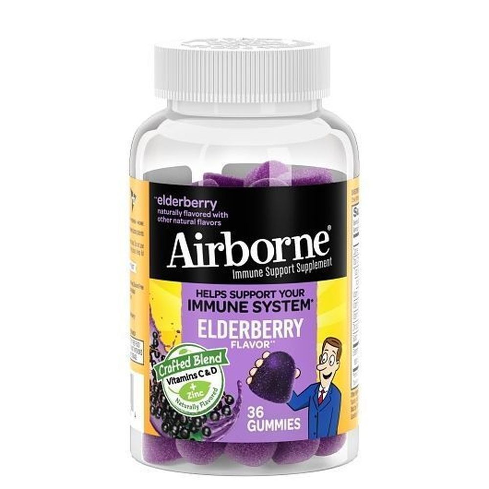 Airborne Elderberry Gummies, 36 Count -- 24 Per Case