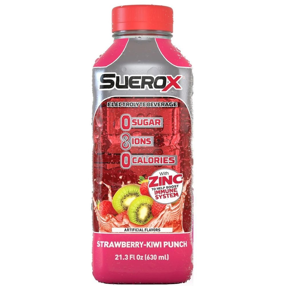 Suerox Strawberry Kiwi Punch Electrolyte Beverage, 21.3 Fluid Ounce -- 12 Per Case