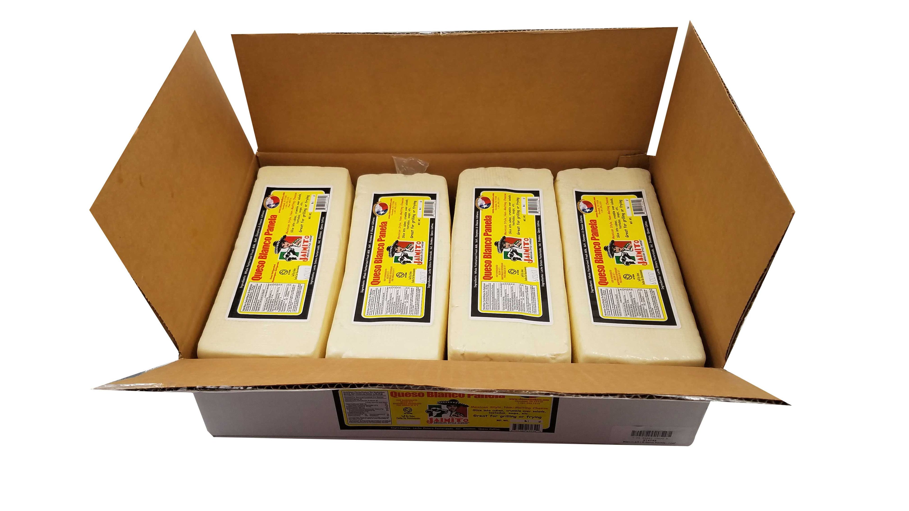 Jaimito Mexican Style Barra Queso Blanco Panela Cheese, 5 Pound -- 4 Per Case