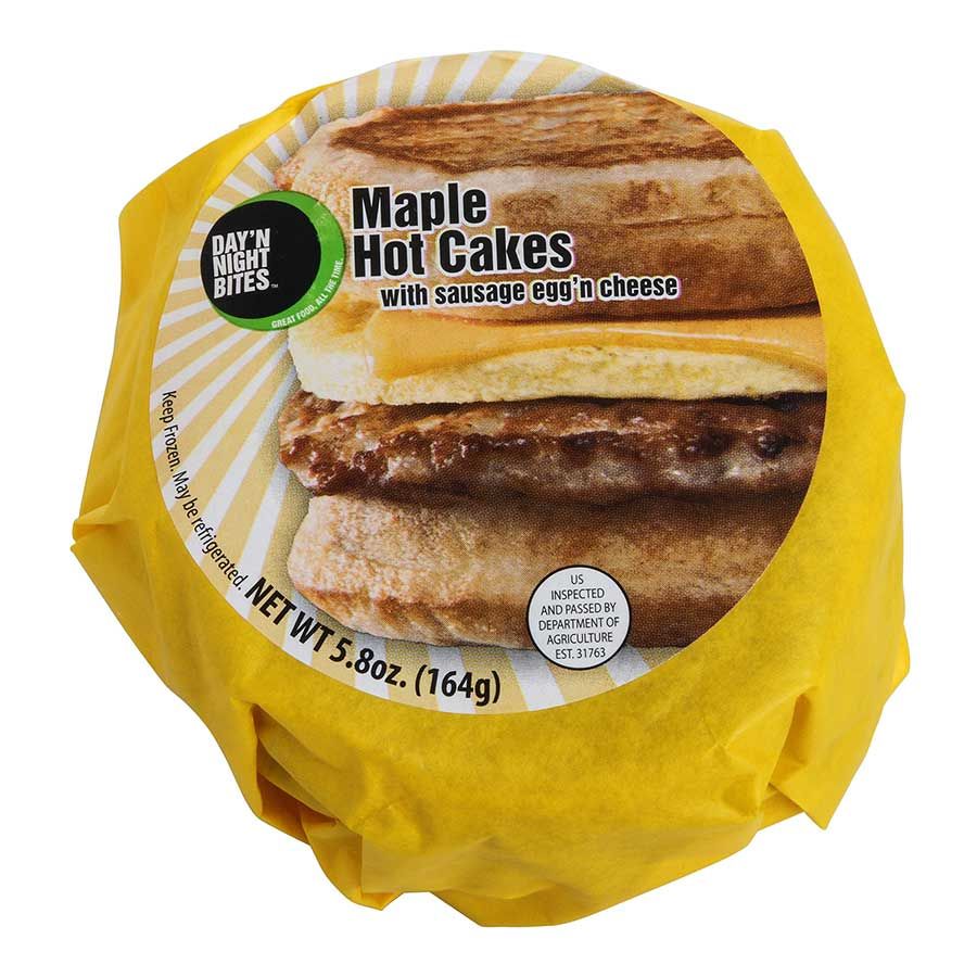 Day'n Night Bites Maple Hot Cake With Sausage Egg And Cheese, 5.8 Ounce -- 12 Per Case