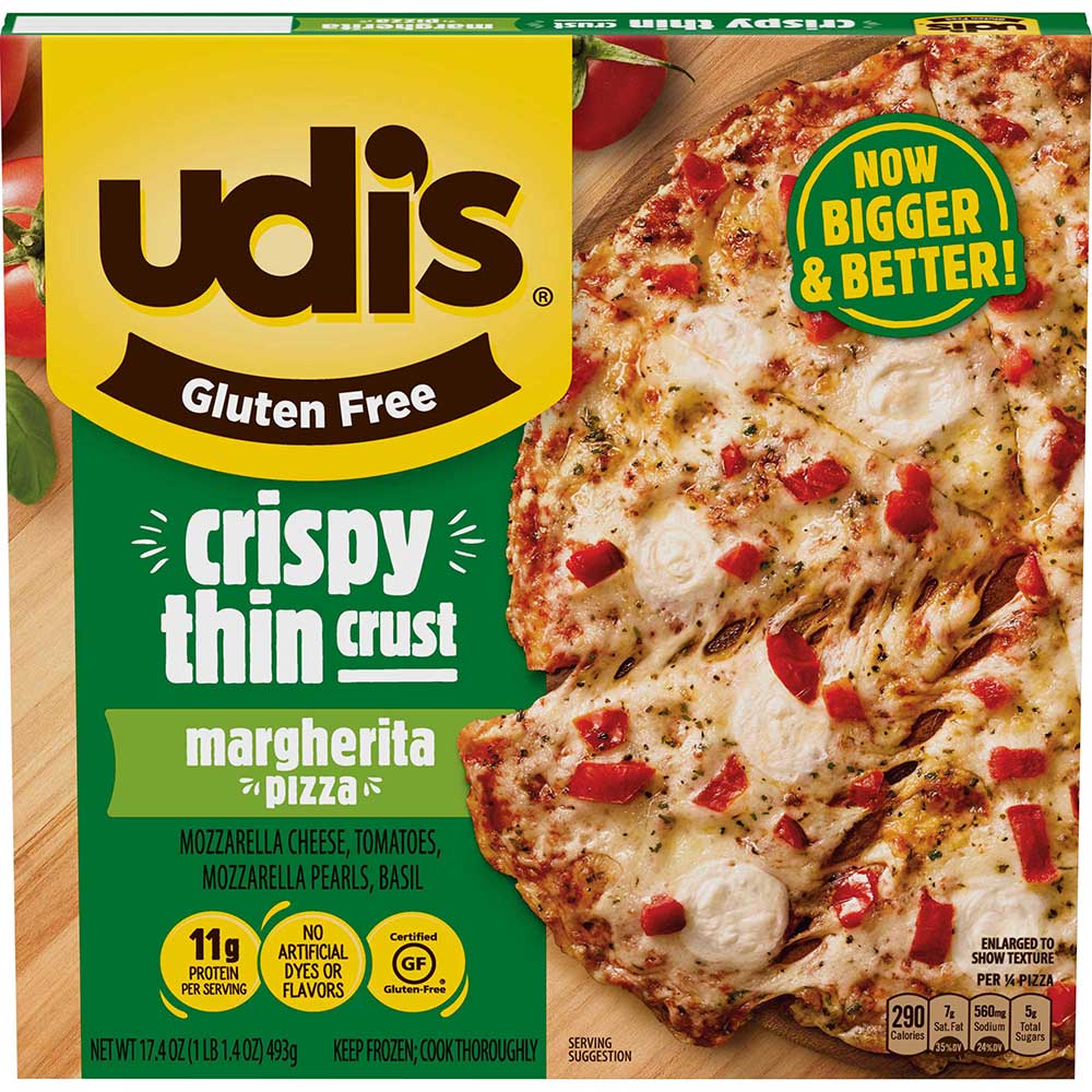 Udi's Margherita Pizza With Crispy Thin Crust, 17.4 Ounce -- 6 Per Case