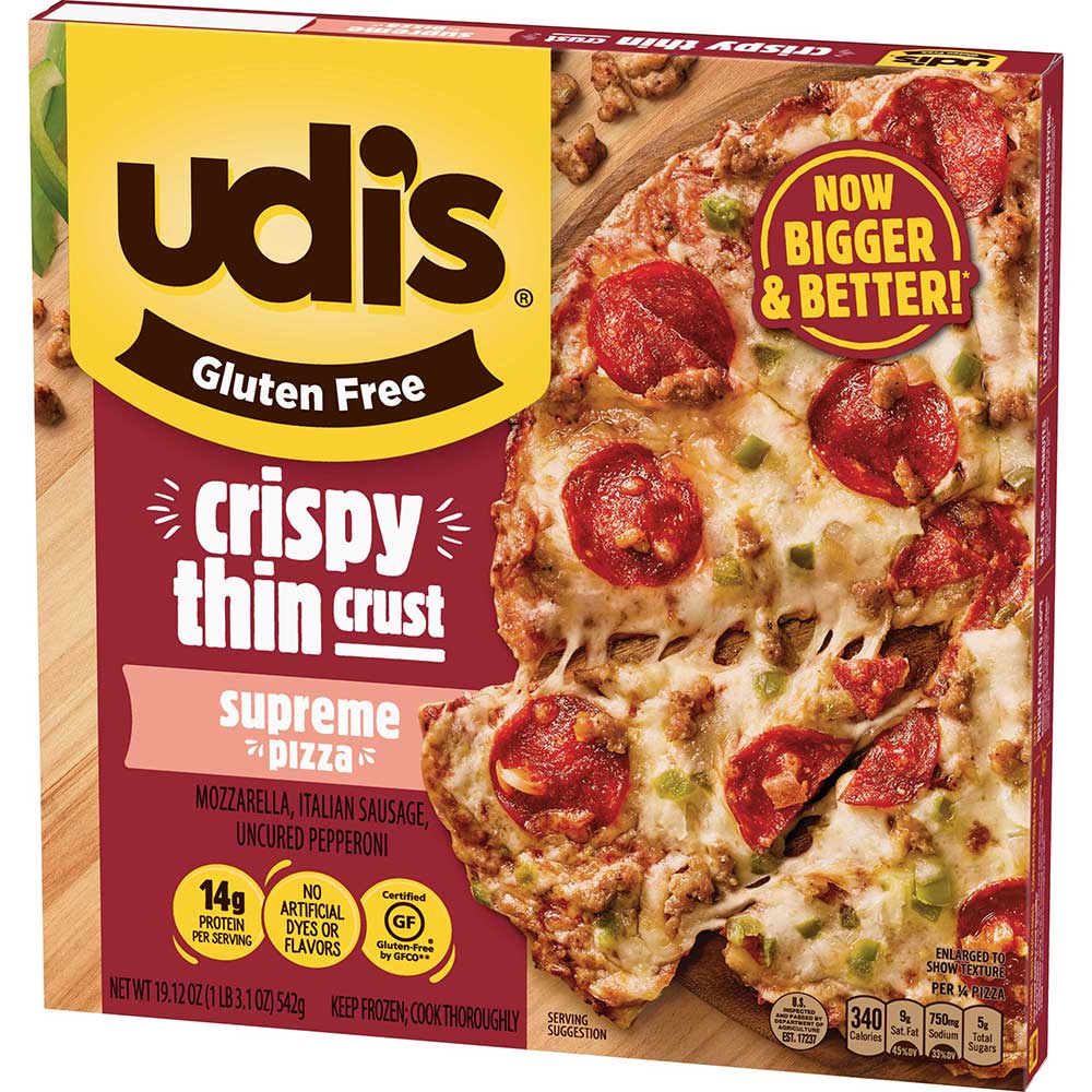 Udi's Supreme Pizza With Crispy Thin Crust, 19.12 Ounce -- 6 Per Case