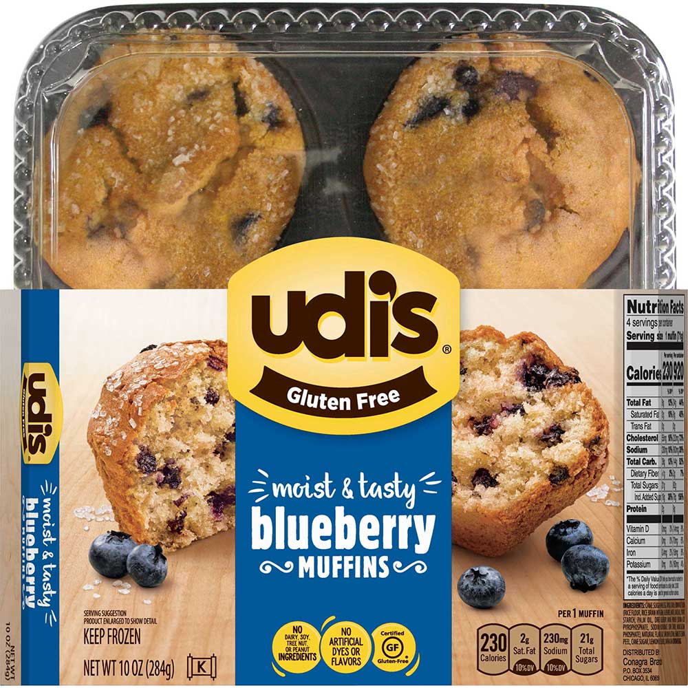 Udi's Gluten Free Blueberry Muffin, 10 Ounce -- 6 Per Case